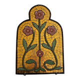 Wall plaque in floral mosaic, around 1900