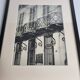 Rémy Duval – Parisian balcony, photoengraving from 1946 – Framed under glass