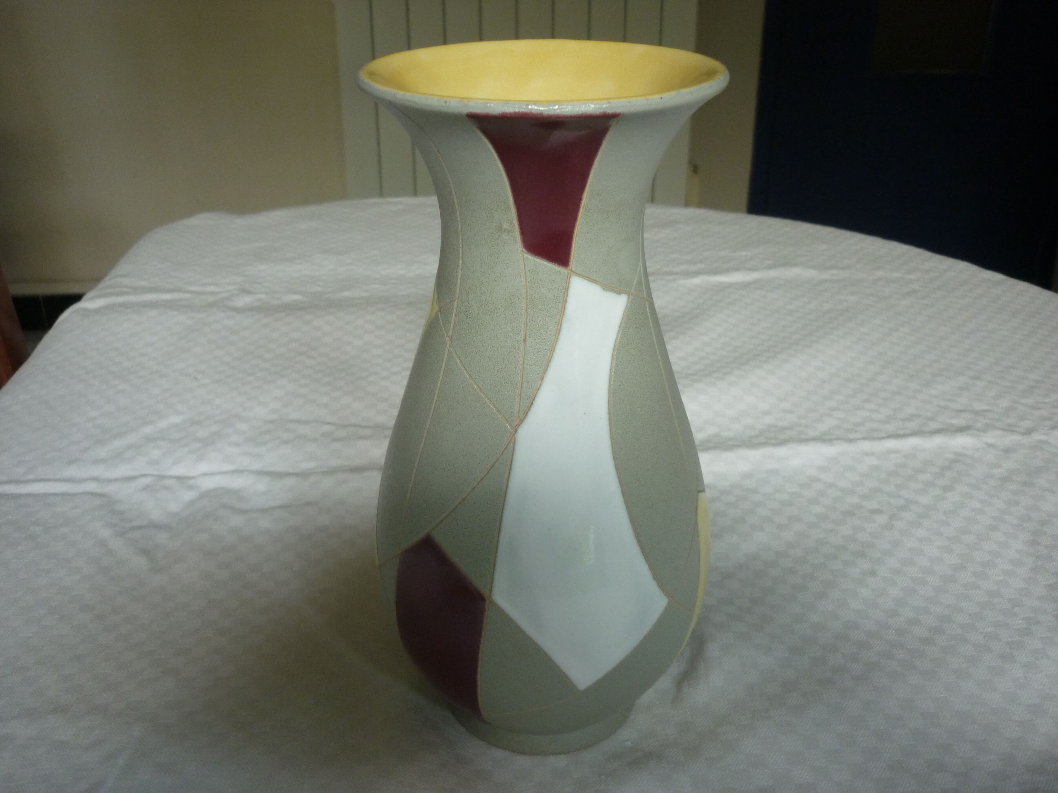 Vase en céramique vintage germany carreaux de couleurs