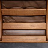 Vintage Mid-Century Danish Modern 3-Seater Brown Leather Sofa by Georg Thams