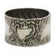 Rond de serviette de style rocaille en argent massif