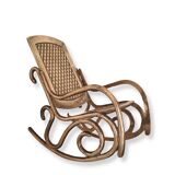 Chaise berçante en laiton vintage - grande miniature