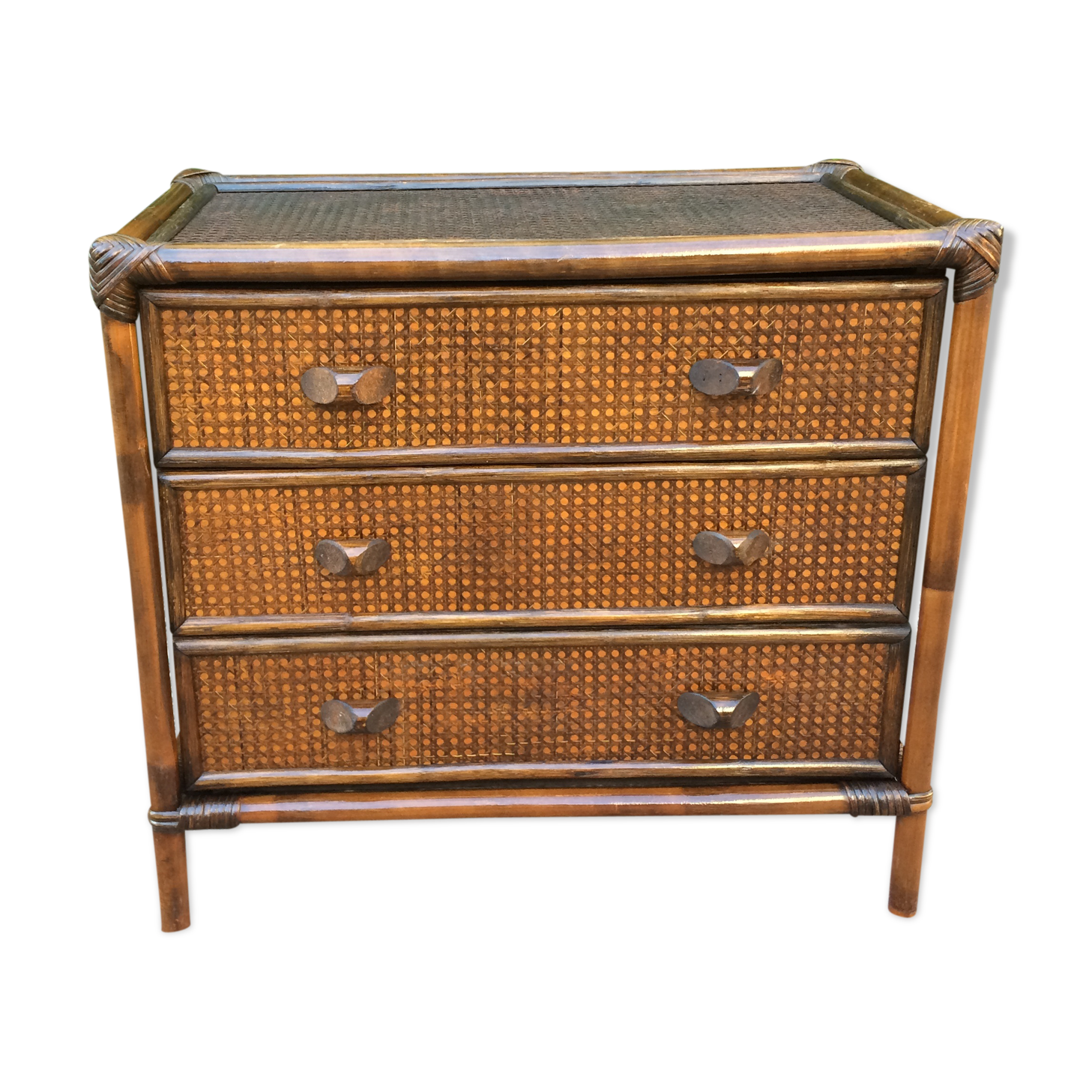 Bamboo and canning chest of drawers