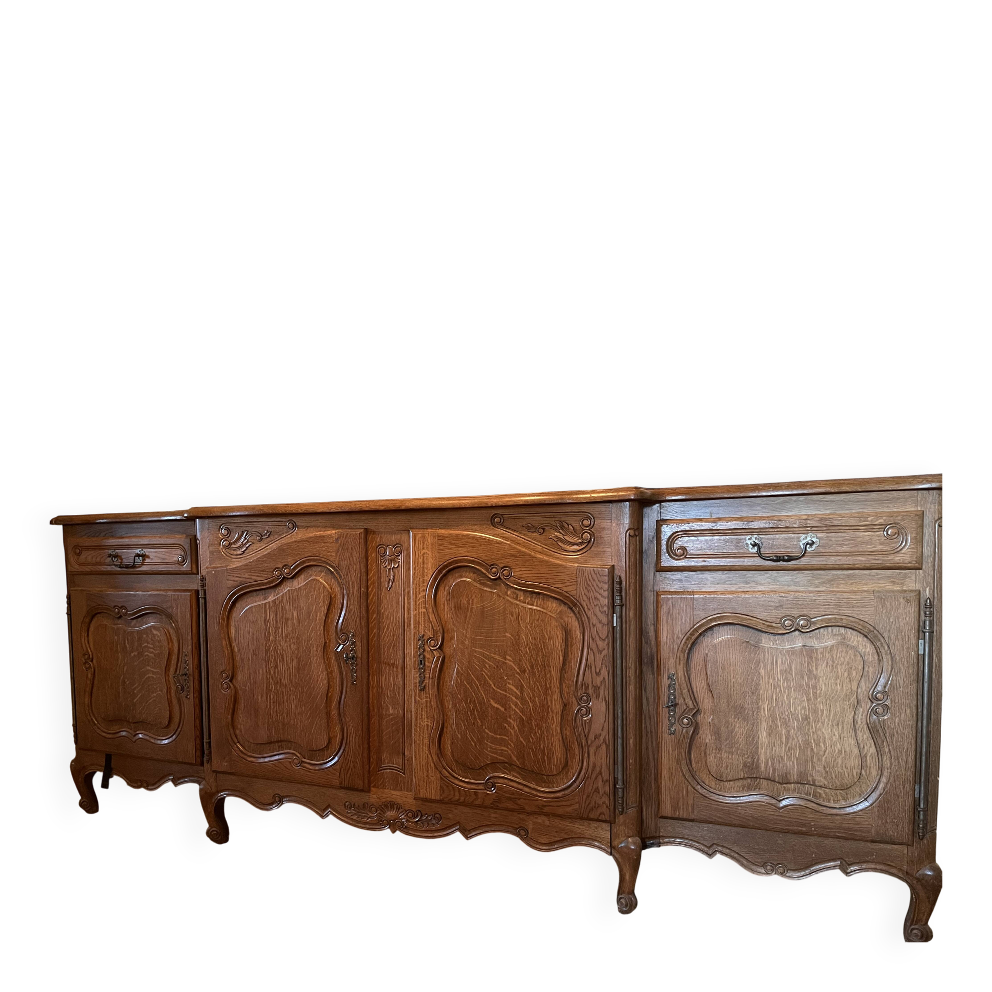 Louis XV solid oak enfilade