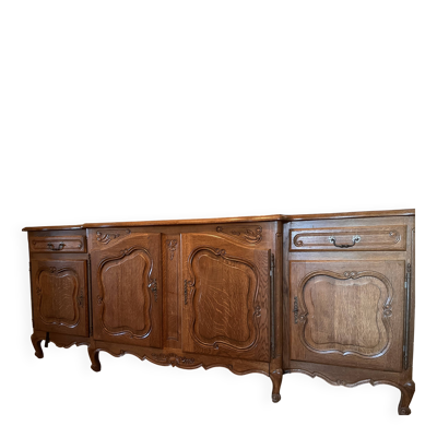 Enfilade en chêne massif Louis XV