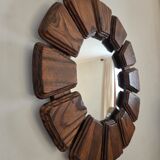 Brutalist wooden mirror, 1970