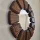 Brutalist wooden mirror, 1970