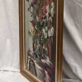 Oil painting on canvas around 2005 signed dimensions: height -77cm- width -62 cm-
