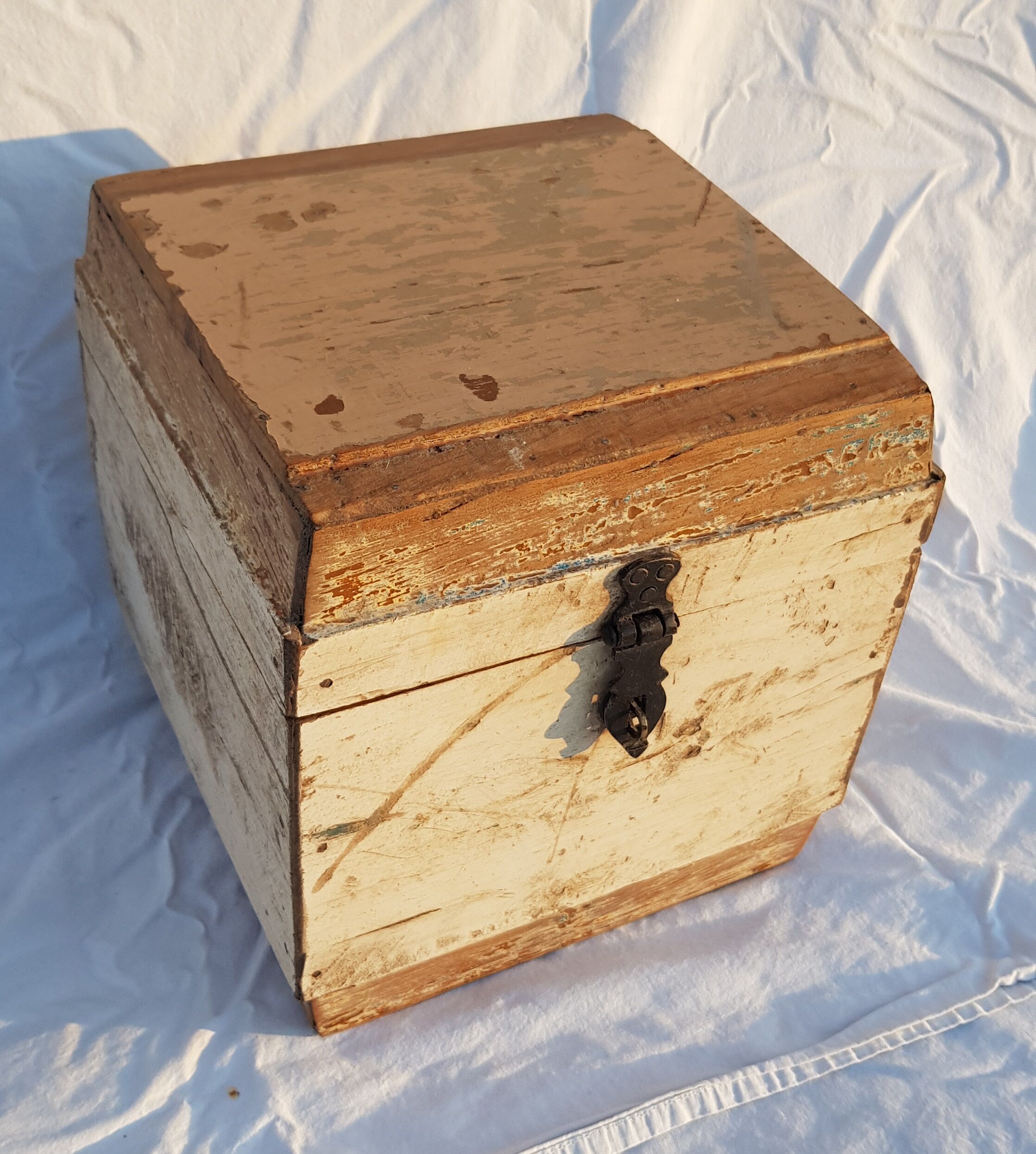 Old teak chest with original unbleached patina