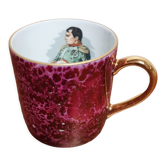 Tasse à café  en porcelaine de Limoges , à l'effigie de Napoléon Bonaparte ,  vintage