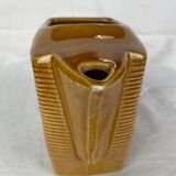 Rectangular ocher ceramic pitcher