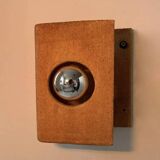Vintage raw clay chamotte wall light, Guy Bareff, France 1970