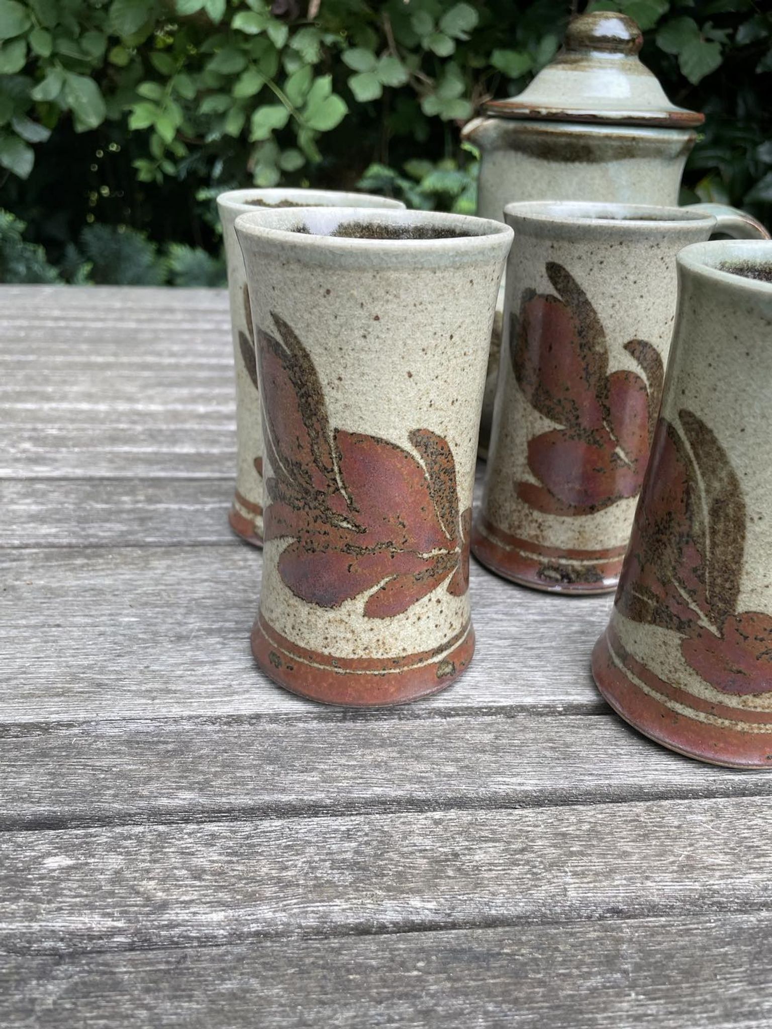Service à café/tisane/orangeade en grès de la poterie Blanot