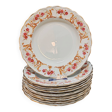 Assiettes creuses en porcelaine Digoin