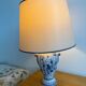 Lampe vintage faïence balustre portugal - décor oiseau bleu