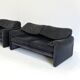 Cassina Maralunga 2 places noir-gris par Vico Magistretti
