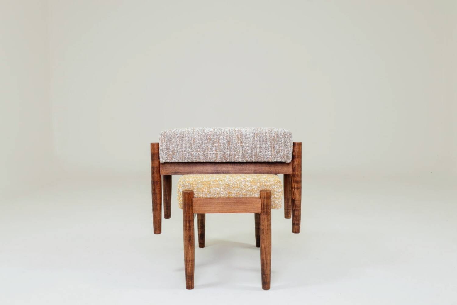 Scandinavian stool yellow mellow chocolate brown granola Set of 2
