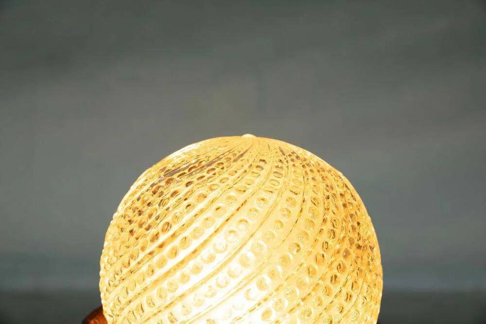 Vintage ceramic table lamp with a space age or bold look, fat lava ceramic from the 1960s.