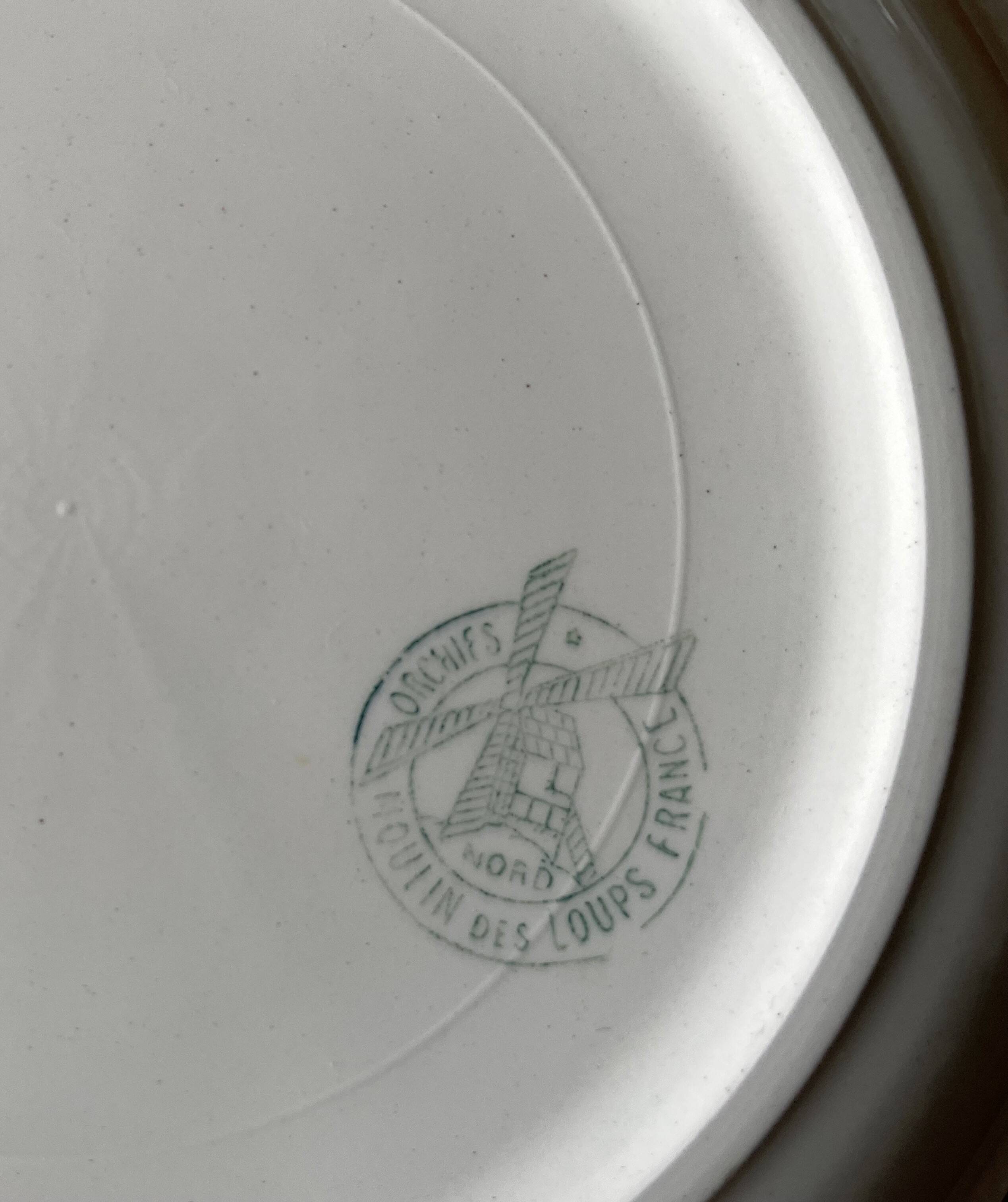 6 old earthenware plates from Saint-Amand (North)