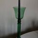 XXL tulip candle holder in blown green glass from the 1960s