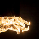 Vintage Leucos pendant lamp made of Murano glass.