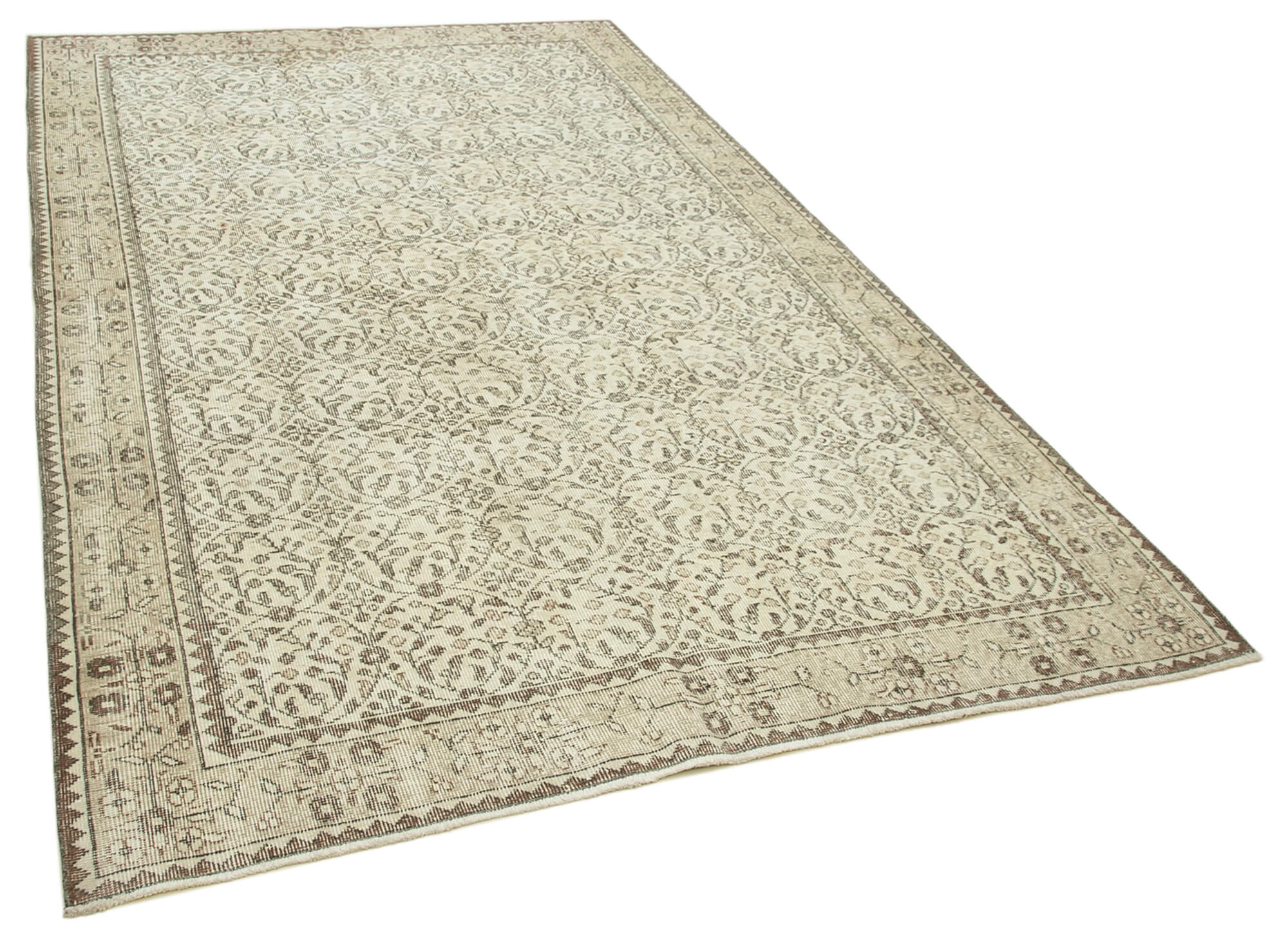 Hand-Knotted Unique Turkish Beige Rug 171 cm x 285 cm