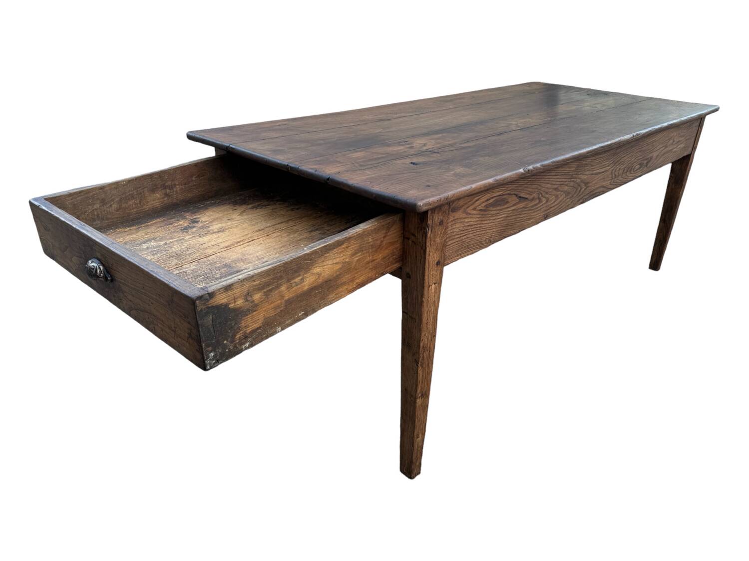 Oak farm table with 2 drawers 19'S