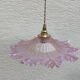 Vintage flower pendant lamp in pink glass