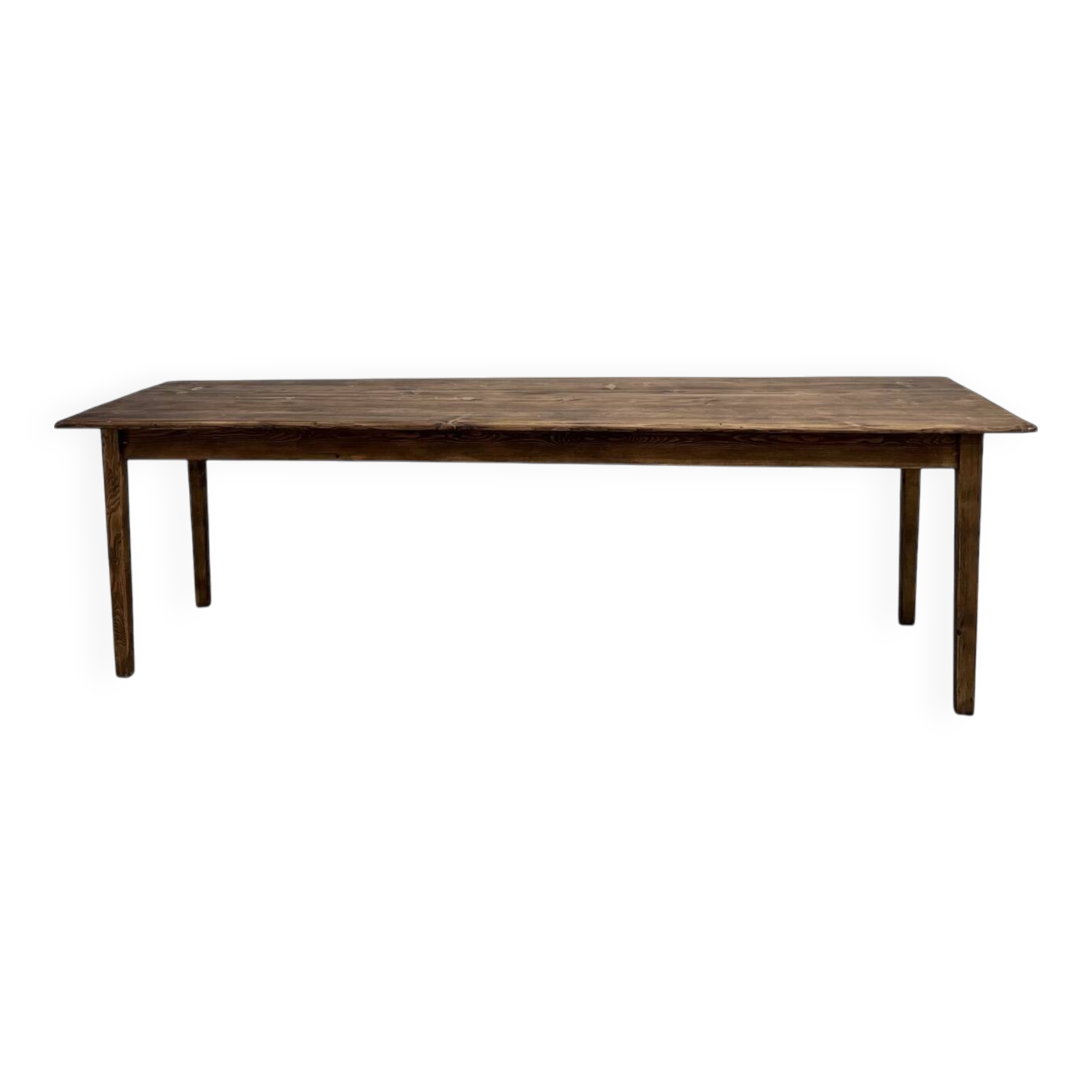 Large solid pine farmhouse table with spindle legs