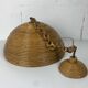 Midcentury pencil reed rattan bamboo pendant hanging lamp, Italy, 1970s
