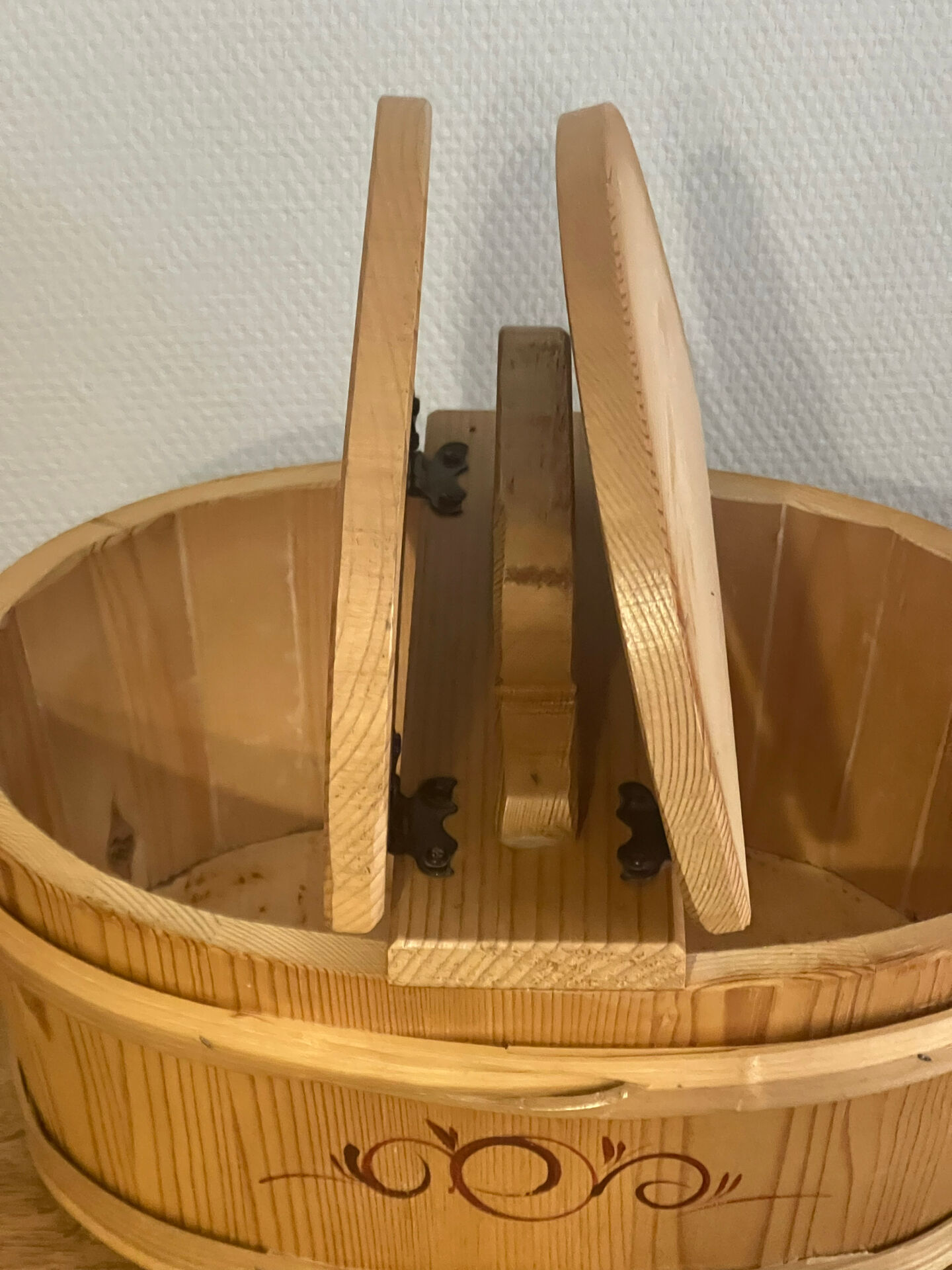 Basket handmade and painted.