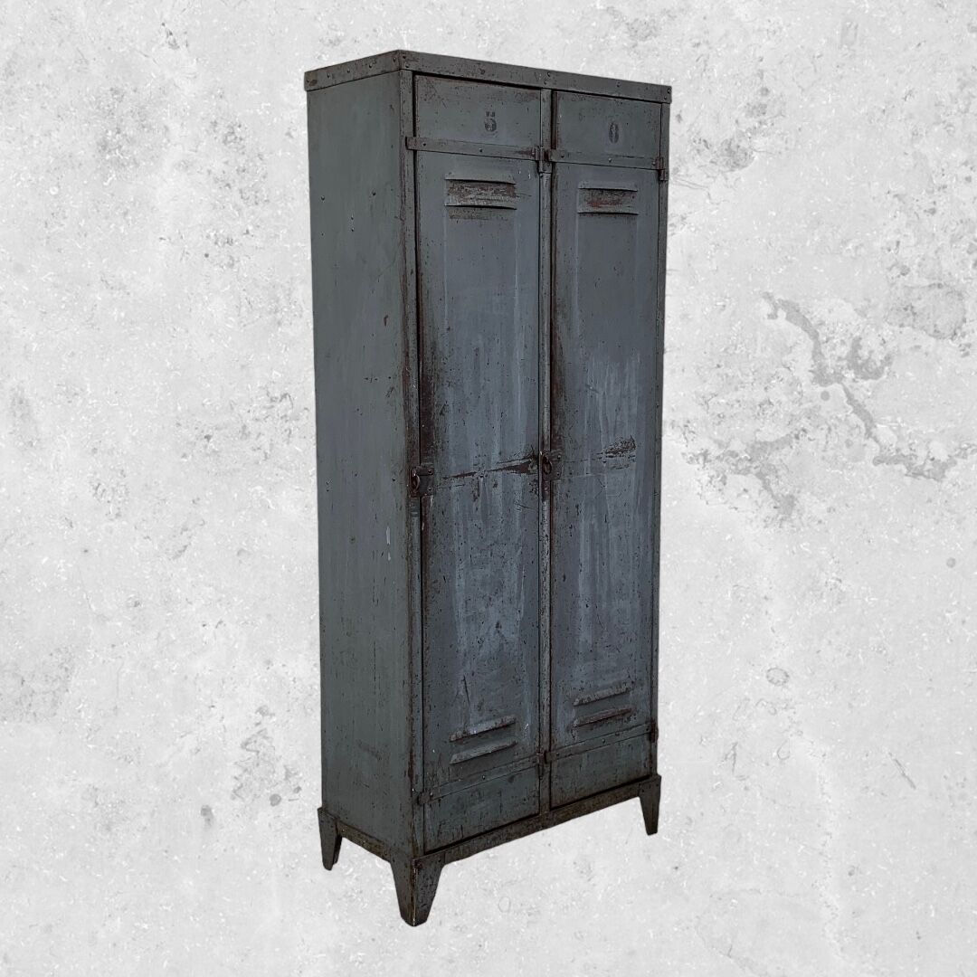 1940s industrial workshop locker room