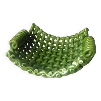 Empty pocket cup in woven Vallauris earthenware from the 1950s-1960s vintage
