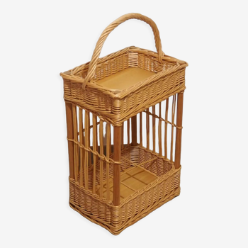 Panier à bouteilles en osier