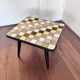 Mid-century wood and ceramic mosaic side table, 1950s