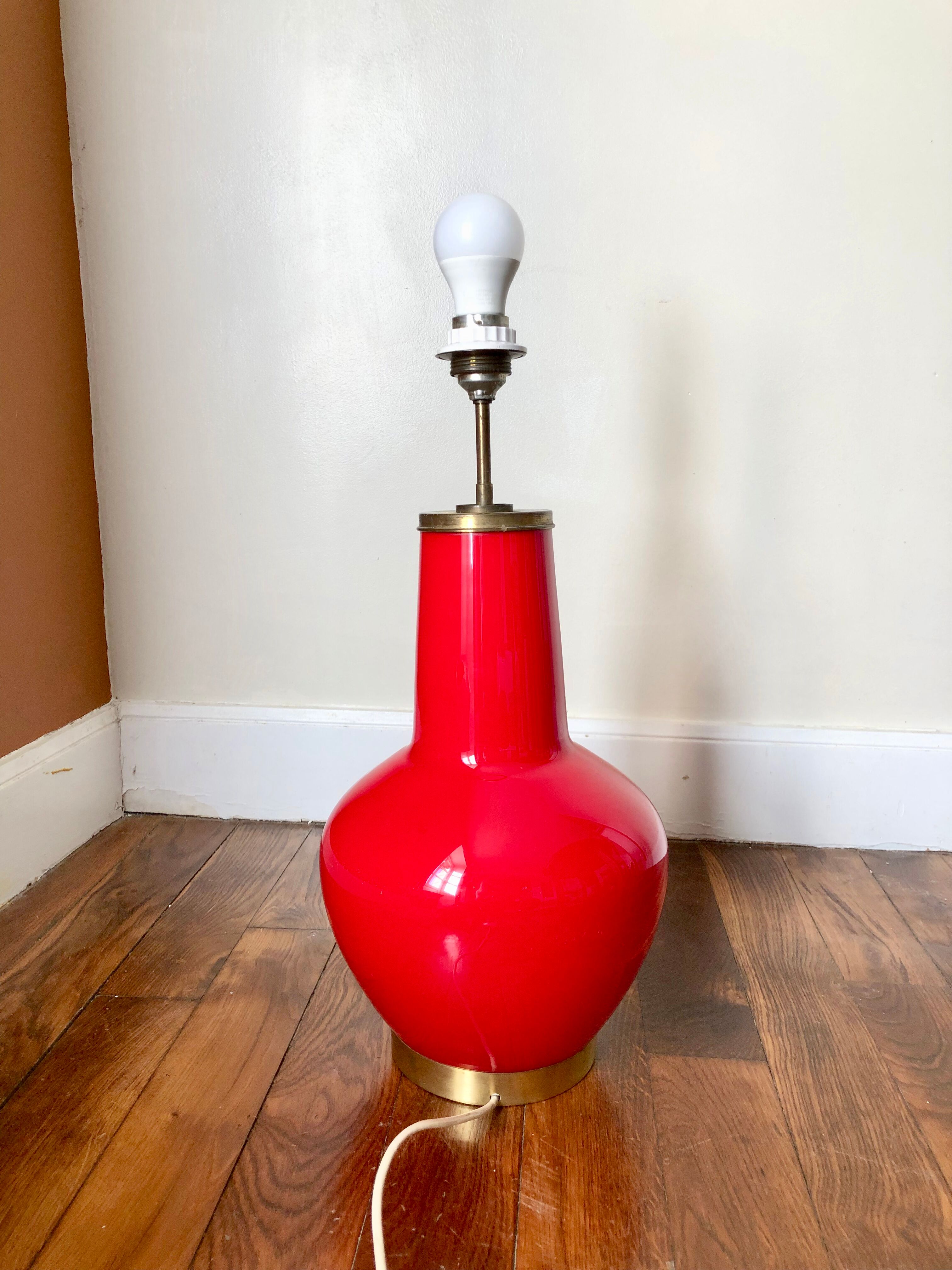 Backlit red lamp foot 1980