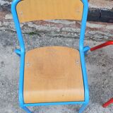 Set of three vintage children's school chairs