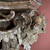 Italian Sculptural Silver Mecca Gilding Console Tables, Set of 2