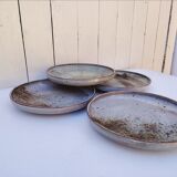 4 flat plates, ceramic, Chantal & Thierry Robert