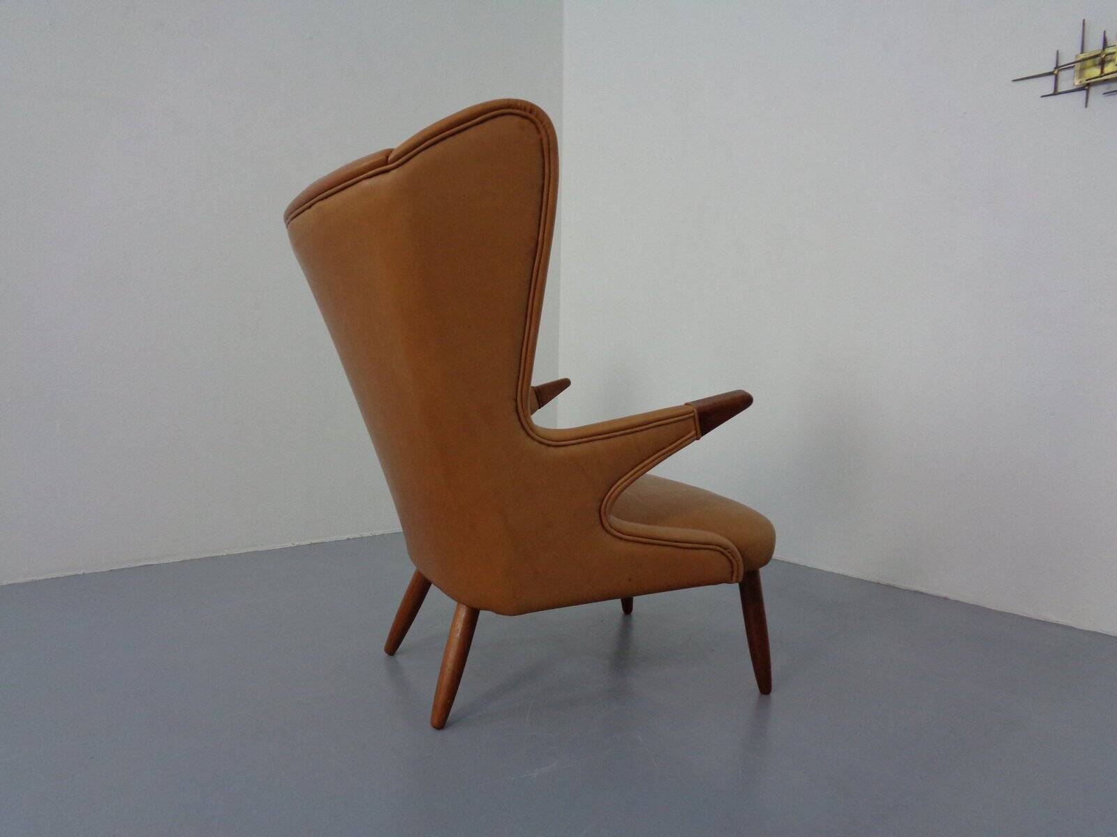 Teak and leather armchair by Svend Skipper for Skippers Møbler, Denmark, 1960s