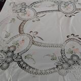 Vintage embroidered old tablecloth
