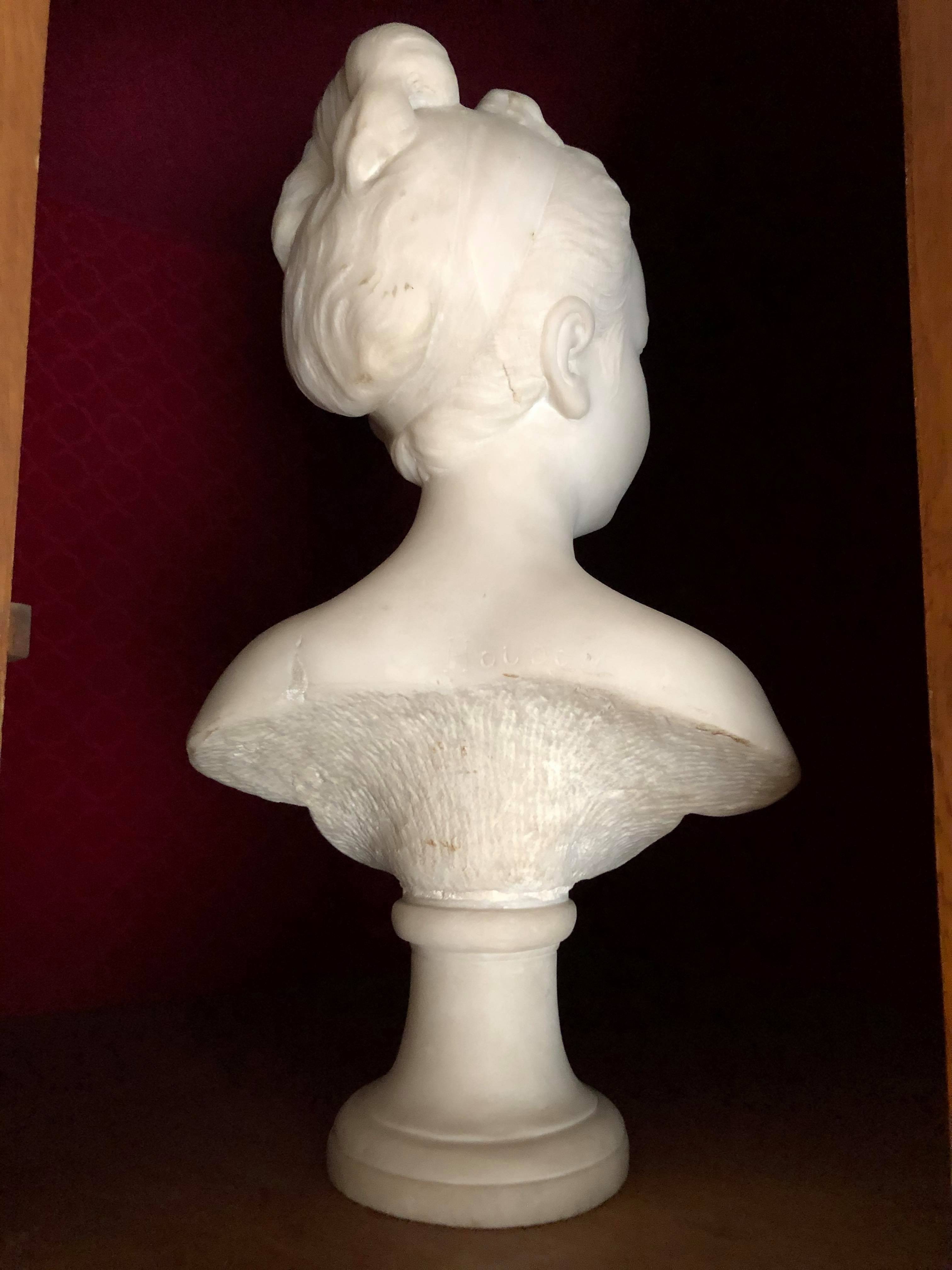 Marble bust by Houdon of Marie Louise Brogniart