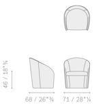 Pair of Intervista armchairs by Poltrona Frau