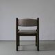 4 green carved wooden chairs | Scandinavia | 1960s