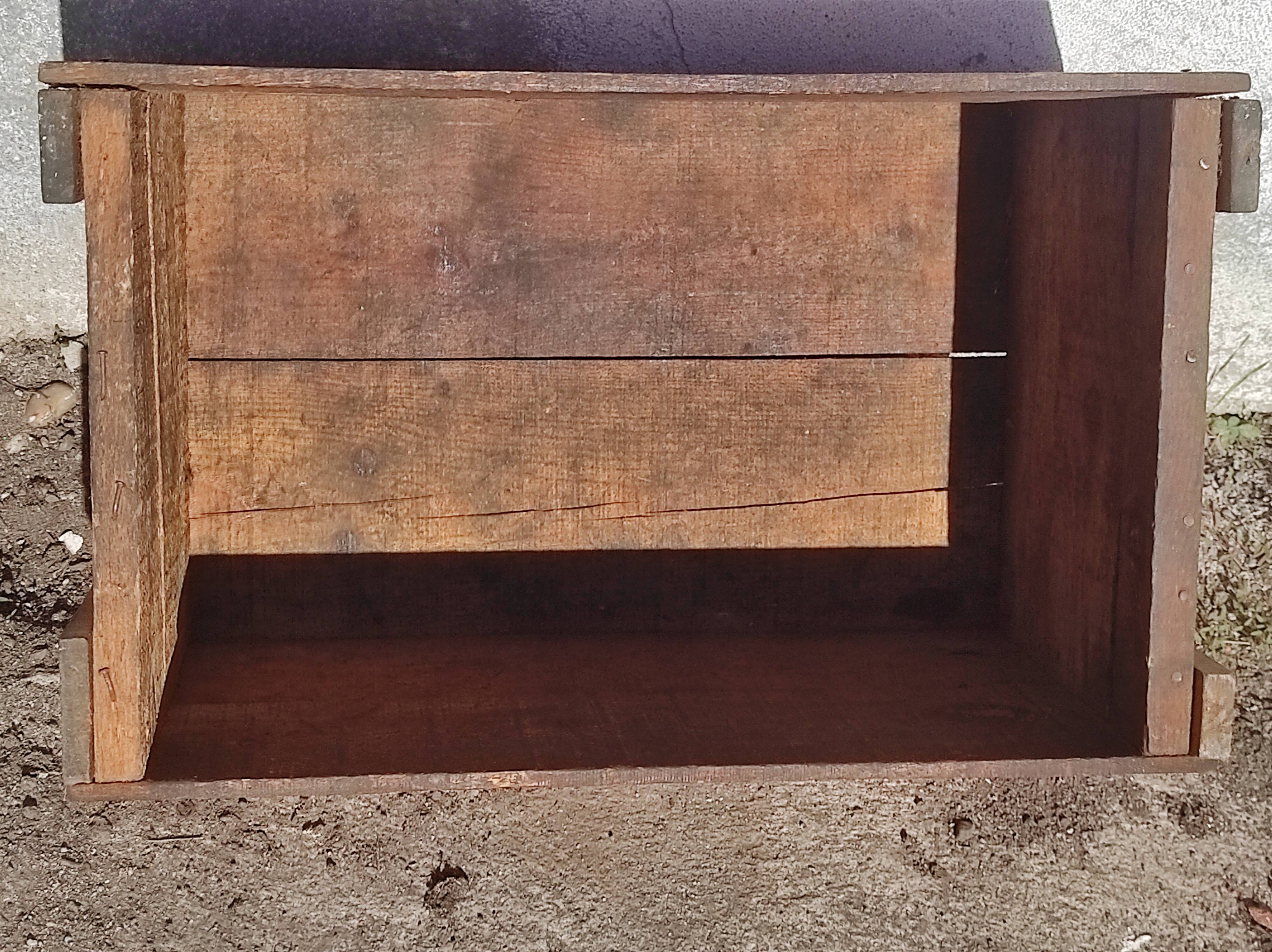 Old open bass drum made of vintage industrial fir wood