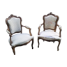 Lot de 2 fauteuils cabriolet de style Louis XV