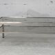 Double coffee table trays smoked glass steel. France, circa 1970