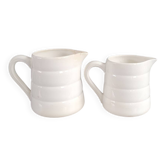 Pair of antique Gien porcelain pitchers