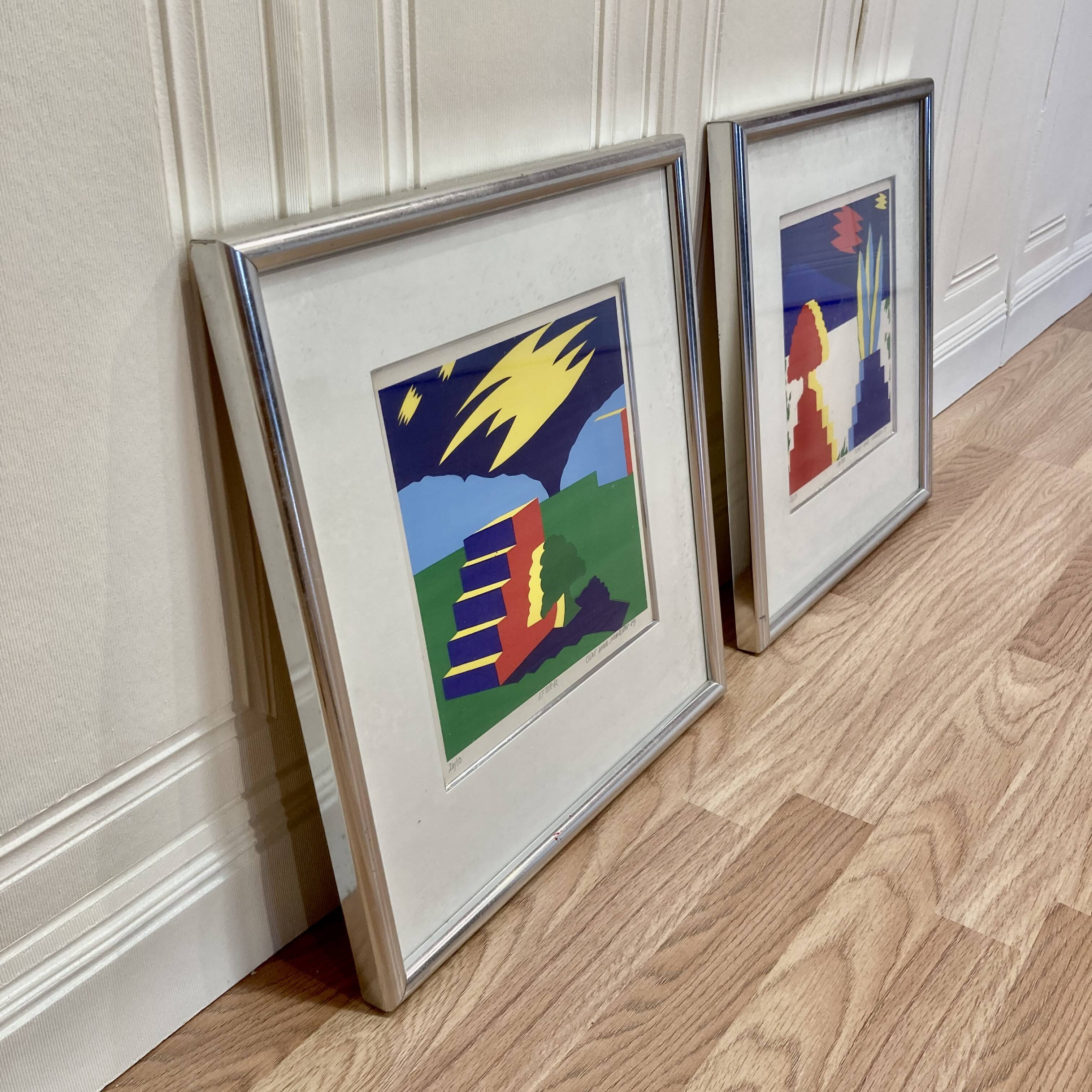 Pair of lithographs "BENT KARL JAKOBSEN".