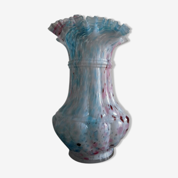 Vase de cristallerie de Clichy, effet marbré